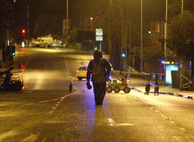 The scene on Upper Newtownards Road today.