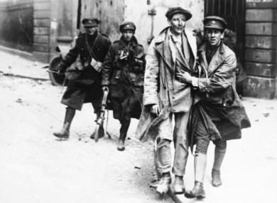 Rebel forces surrender in Dubin on 13 July, 1922 during the Irish Civil War.