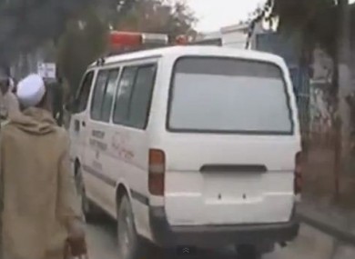 The ambulance which brought two of the girls to hospital