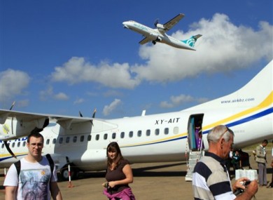 File photo of an Air Bagan plane (not the plane that crashed) at Heho airport in Heho, Shan State