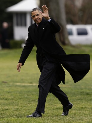Obama arriving back at the White House from his Christmas break in Hawaii yesterday.