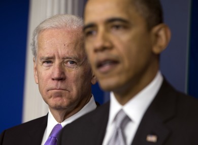 Vice President Joe Biden and President Barack Obama at a news conference earlier.