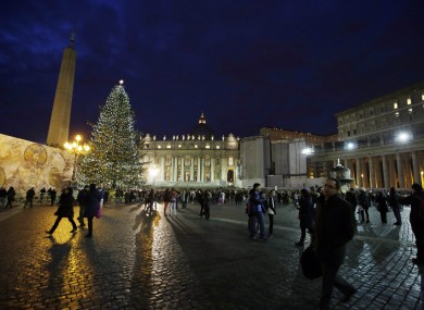 A 24-metre Christmas tree stands in St Peter's Square at the Vatican.