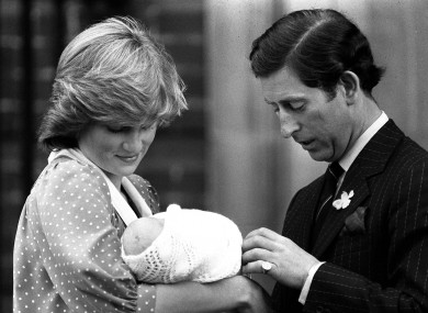File photo dated 22/06/1982 of of the Prince and Princess of Wales showing off their son, Prince William, to the media for the first time.
