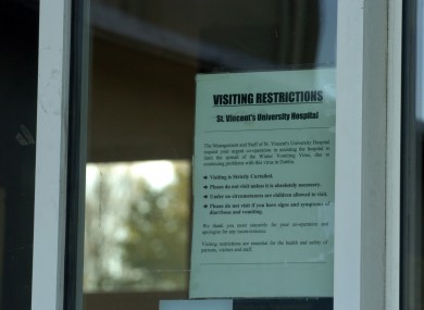 File photo of visitor restrictions at a hospital during an outbreak of the vomiting bug.