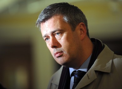 Colm Keaveney speaking to the media at the Gresham Hotel in Dublin today.