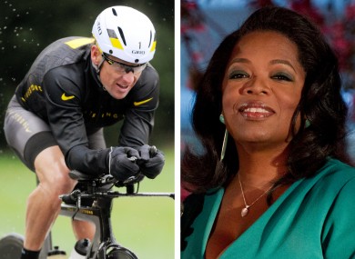 Oprah will interview Armstrong, left, in his home on Monday.