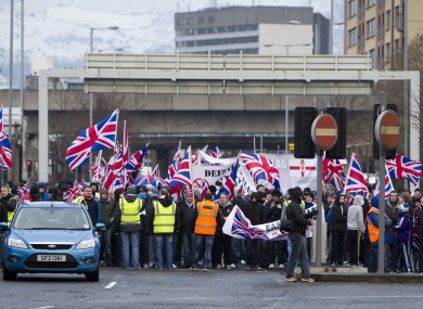 Loyalist protesters on Saturday