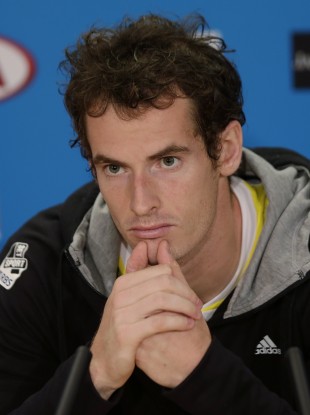 Britain's Andy Murray listens to a question in a press conference after his loss to Serbia's Novak Djokovic in the men's final at the Australian Open.