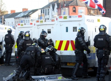 A police officer is injured at the Albertbridge Road this afternoon