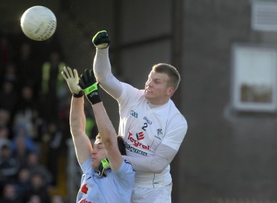 Kildare's Peter Kelly and Dublin's Paddy Andrews in action in last year's O'Byrne Cup.