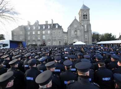 Gardaí attending the funeral of Detective Garda Adrian Donohoe last month.