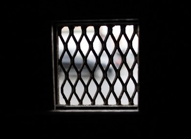 The grill out through which new people admitted would be first seen on the door of the now derelict Sisters of Our Lady of Charity Magdalene Laundry on Sean McDermott St in Dublin's north inner city.
