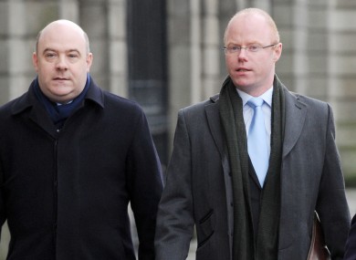 David Hall (Left) and independent TD Stephen Donnelly arriving at the Four Courts in Dublin last week.