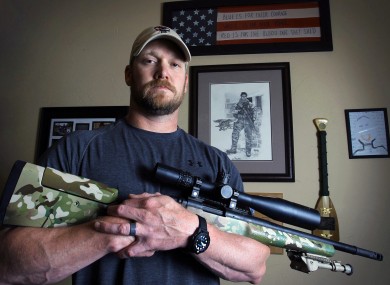 Chris Kyle poses in Midlothian, Texas in April of last year.