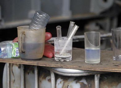 Items used for chemical testing found by Customs and Garda officers at a fuel laundering plant unearthed in Knightstown, Co Meath, during a raid in 2011.