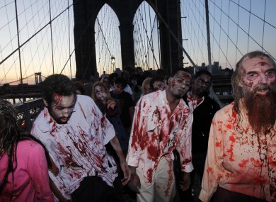 Costumed actors, promoting the Halloween premiere of the AMC television series