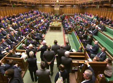 While Tory benches (left) were full for today's debate, the Labour side (right) was more sparsely populated as some MPs chose to stay away.