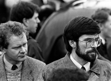 Gerry Adams and Martin McGuinness in 1988, two years before Thatcher left power.