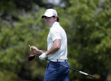 Rory McIlroy watches his tee shot on the second hole during the second round of the Texas Open.