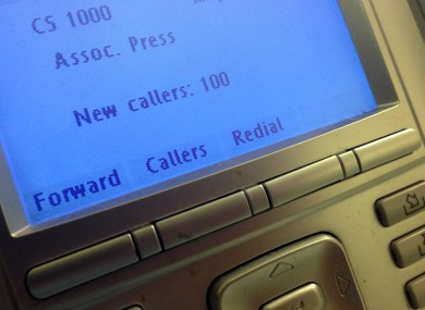 The screen on the phone console at the reception desk at The Associated Press Washington bureau