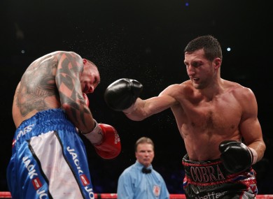 Carl Froch (right) in action with Mikkel Kessler during their IBF Middleweight Championship fight at the O2 Arena.