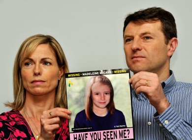 Gerry and Kate McCann holding a picture of what their daughter Madeline might look like today.