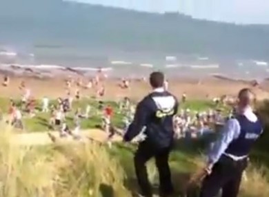The scene at Portmarnock beach yesterday evening.