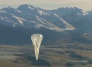 Google balloon over New Zealand