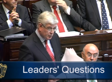 Eamon Gilmore speaking this morning