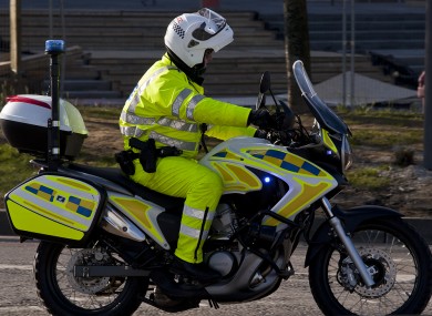 File image of PSNI officer on a motorcycle.