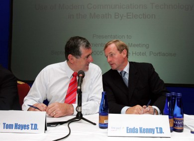 File photo of Tom Hayes TD and Taoiseach Enda Kenny