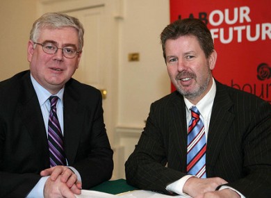 Denis Landy (right) with Labour leader Eamon Gilmore (File photo)