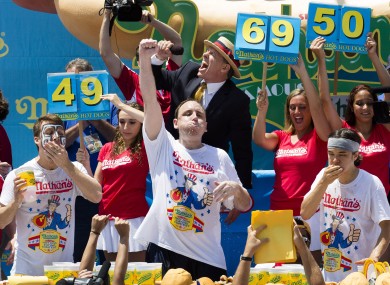 Joey Chestnut, six time winner of the Nathan's Famous Fourth of July International Hot Dog Eating contest.