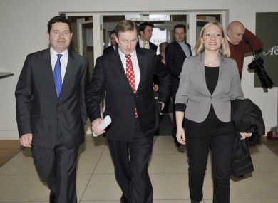 A government source told TheJournal.ie this evening that Paschal Donohue, left, is favourite to fill the junior ministry left vacant by Lucinda Creighton's vote against Enda Kenny's government.
