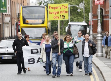 Tony Rochford and supporters outside the Dáil last month