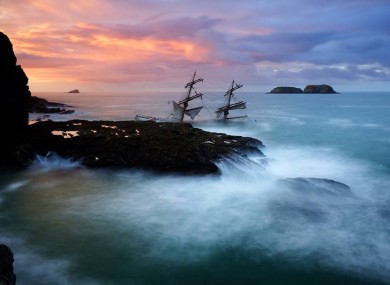 The Tall Ship Astrid at Dawn