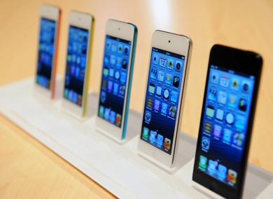 iPhone 5's on display.