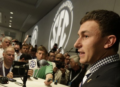 Big guy on campus: Texas A&M quarterback Johnny Manziel.
