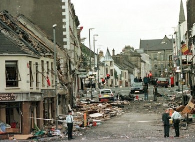 The centre of Omagh after the car bomb which killed 29 on 15 August 1998