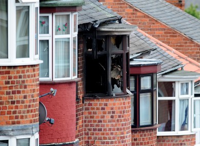 The scene of a house fire at Wood Hill, in the Spinney Hills area of Leicester which claimed the lives of four people.