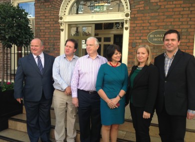 The Reform Alliance members outside Buswells Hotel today.