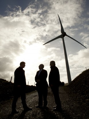 Paul Kenny, CEO Tipperary Energy Agency, Minister Pat Rabbitte, John Fogarty, Chairman of the Templederry Community Wind Farm.
