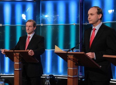 Enda Kenny and Micheál Martin a RTÉ leaders' debate in 2011