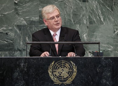 Eamon Gilmore speaking at last year's General Assembly