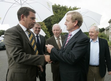 Fine Gael TD John Deasy with Enda Kenny in Waterford in 2010