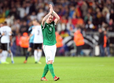 Ireland's Glenn Whelan after last night's game.