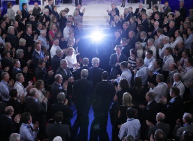 US President Bill Clinton arrives at the 2011 Global Irish Economic Forum.