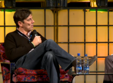 Tim Armstrong being interviewed at today's Web Summit in Dublin's RDS.