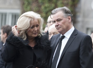 Derry Clarke and his wife Sallyanne at their son's funeral his school chapel in Clongowes Wood, County Kildare